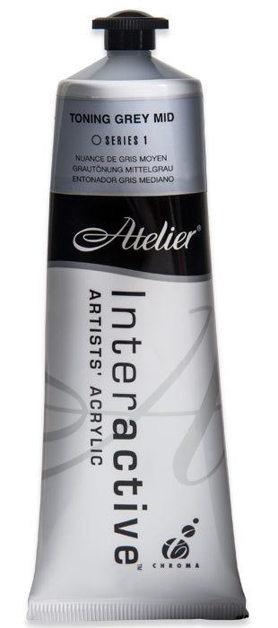 Atelier Interactive Artists Acrylic - Toning Grey Mid - 80ml Tube