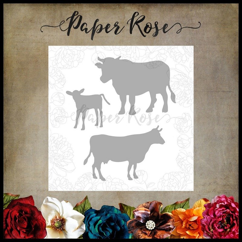 Paper Rose Die - Cow Family
