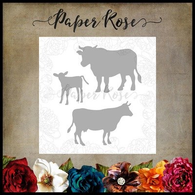 Paper Rose Die - Cow Family