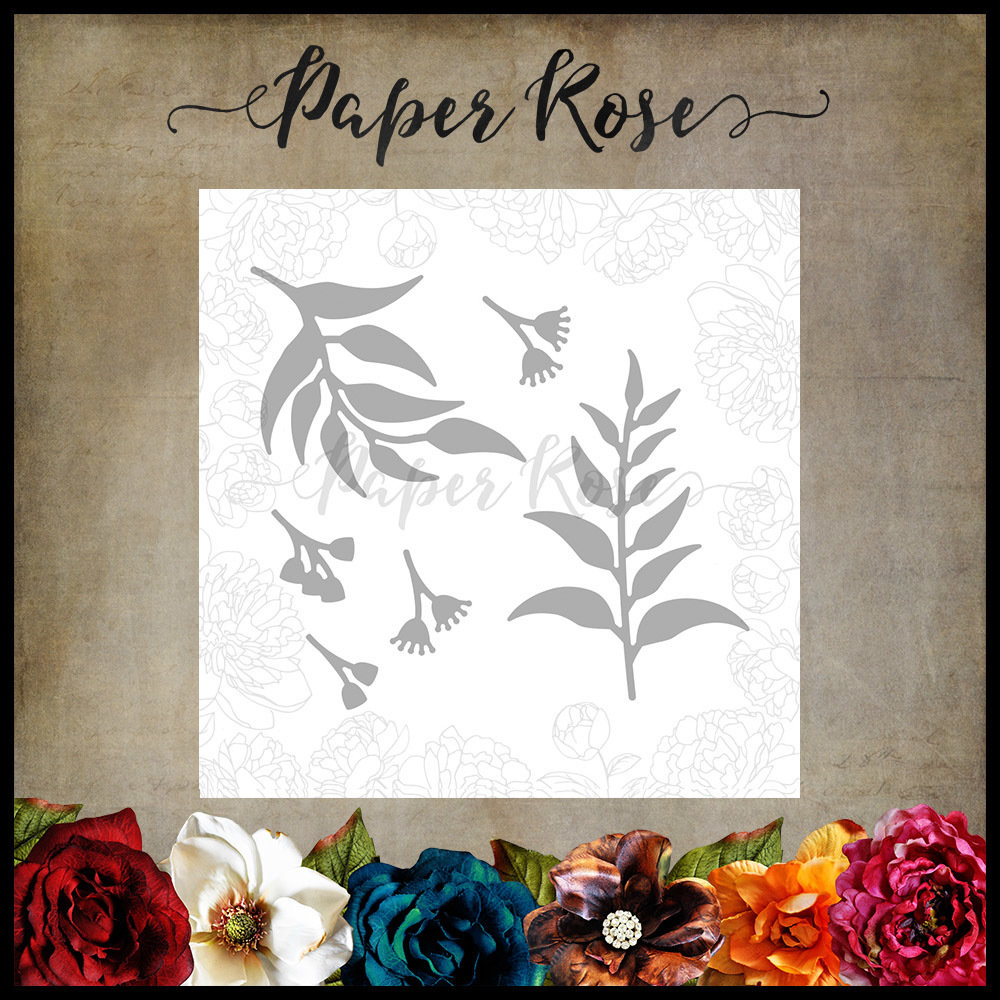 Paper Rose Die - Gum Leaves 3