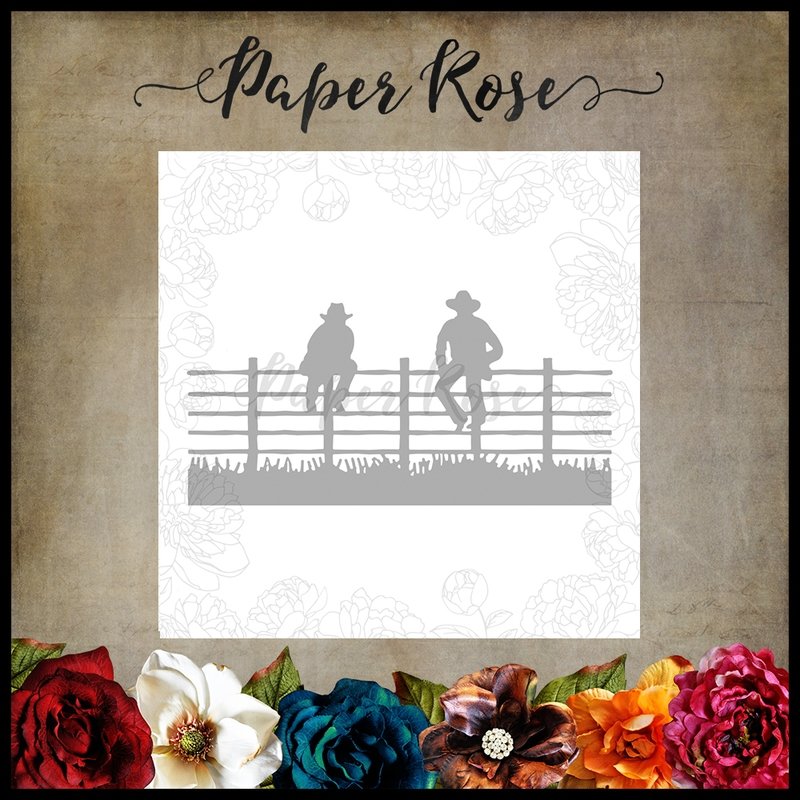 Paper Rose Metal cutting die - Men Sitting on Fence
