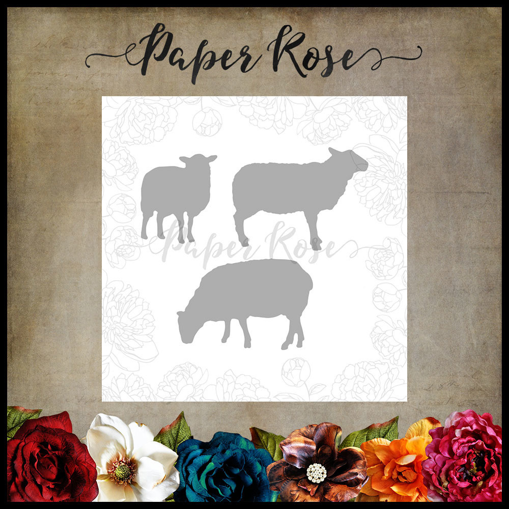 Paper Rose Metal Die - Sheep Family