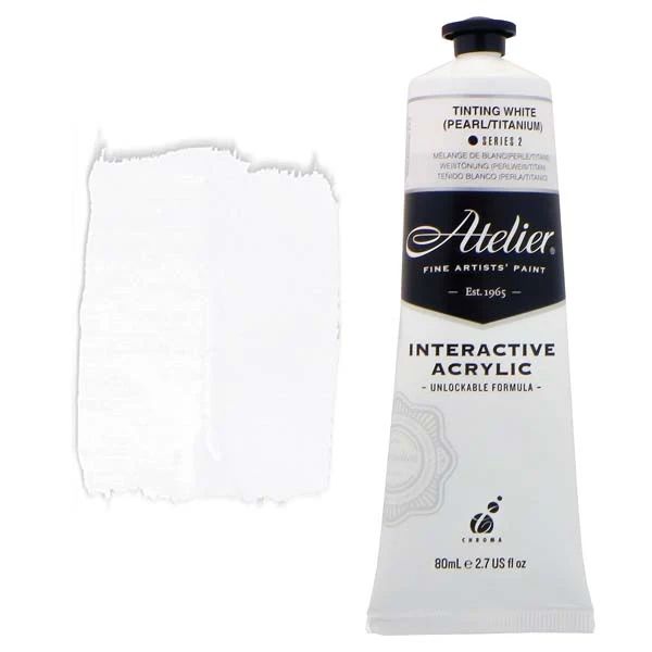 Atelier Interactive Artists Acrylic - Tinting White (Pearl Titanium) - 80ml Tube Atelier Interactive Artists Acrylic - Tinting White (Pearl Titanium) - 80ml Tube