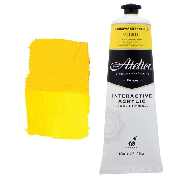 Atelier Interactive Artists Acrylic - Transparent Yellow - 80ml Tube Atelier Interactive Artists Acrylic - Transparent Yellow - 80ml Tube