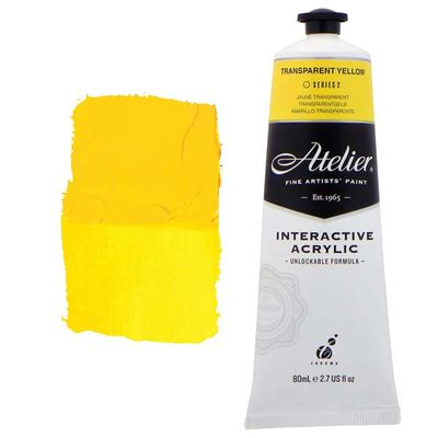 Atelier Interactive Artists Acrylic - Transparent Yellow - 80ml Tube