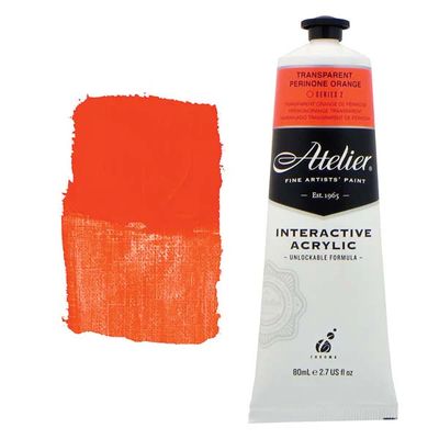 Atelier Interactive Artists Acrylic - Transparent Perinone Orange - 80ml Tube