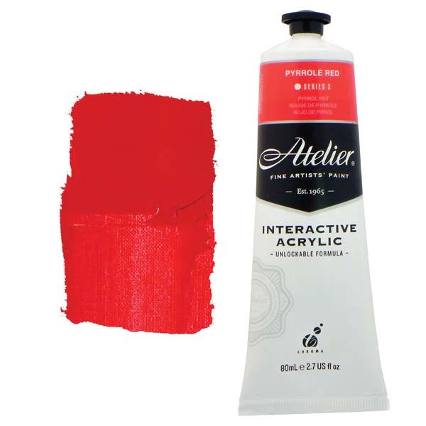 Atelier Interactive Artists Acrylic - Pyrrole Red - 80ml Tube Atelier Interactive Artists Acrylic - Pyrrole Red - 80ml Tube