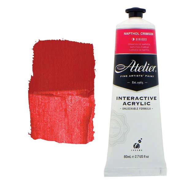 Atelier Interactive Artists Acrylic - Napthol Crimson - 80ml Tube Atelier Interactive Artists Acrylic - Napthol Crimson - 80ml Tube