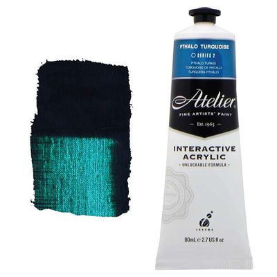Atelier Interactive Artists Acrylic - Pthalo Turquoise - 80ml Tube