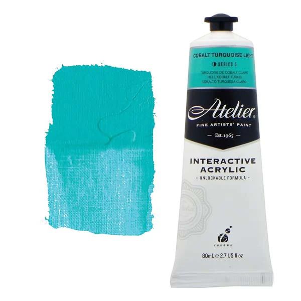Atelier Interactive Artists Acrylic - Cobalt Turquoise Light - 80ml Tube