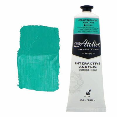 Atelier Interactive Artists Acrylic - Cobalt Turquoise Light Hue - 80ml Tube