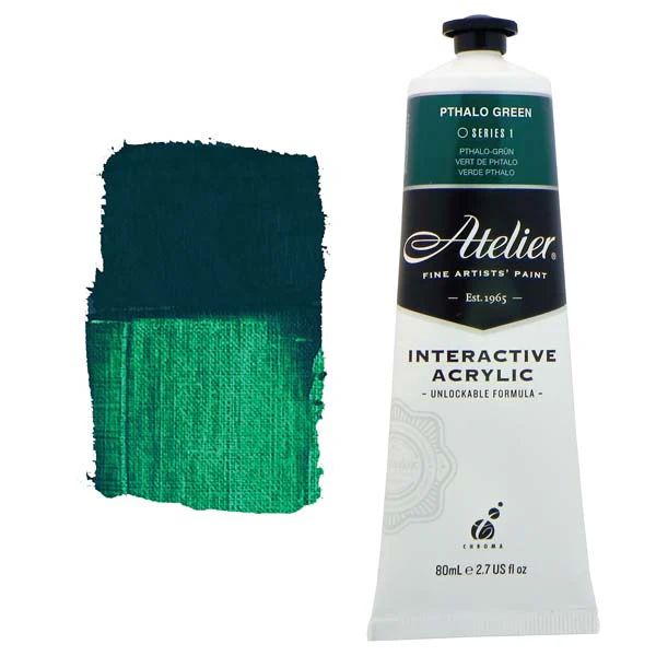 Atelier Interactive Artists Acrylic - Pthalo Green - 80ml Tube Atelier Interactive Artists Acrylic - Pthalo Green - 80ml Tube