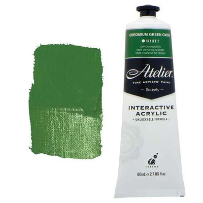 Atelier Interactive Artists Acrylic - Chromium Green Oxide - 80ml Tube