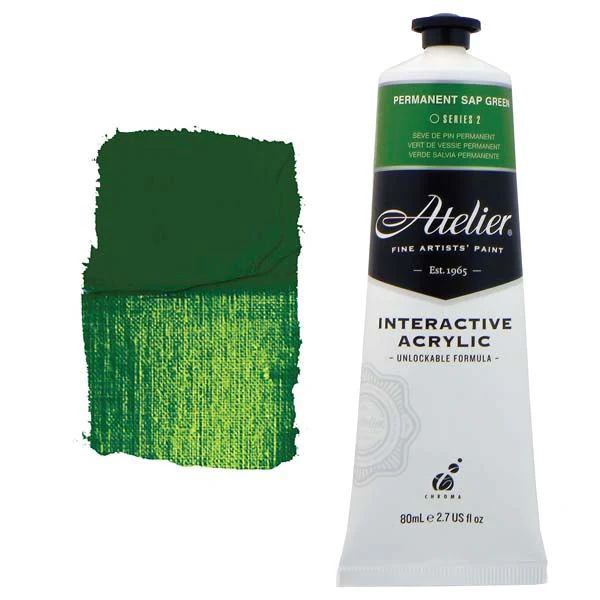 Atelier Interactive Artists Acrylic - Permanent Sap Green - 80ml Tube