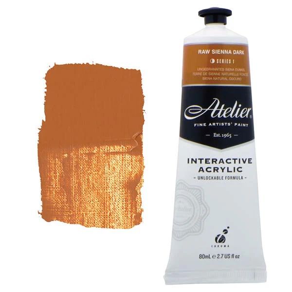 Atelier Interactive Artists Acrylic - Raw Sienna Dark - 80ml Tube Atelier Interactive Artists Acrylic - Raw Sienna Dark - 80ml Tube