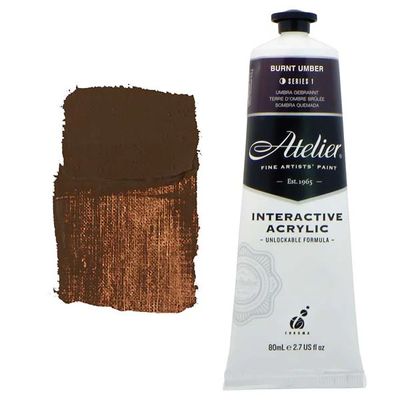 Atelier Interactive Artists Acrylic - Burnt Umber - 80ml Tube