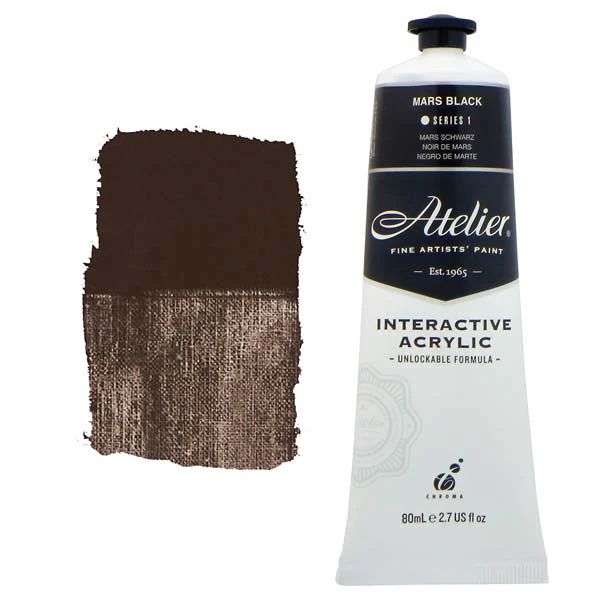 Atelier Interactive Artists Acrylic - Mars Black - 80ml Tube