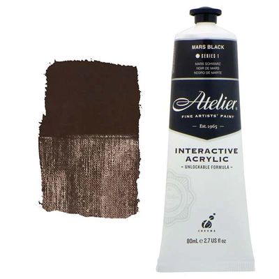 Atelier Interactive Artists Acrylic - Mars Black - 80ml Tube