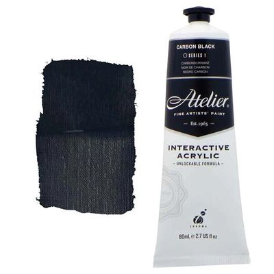 Atelier Interactive Artists Acrylic - Carbon Black - 80ml Tube