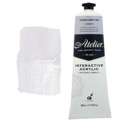 Atelier Interactive Artists Acrylic - Toning Grey Mid - 80ml Tube