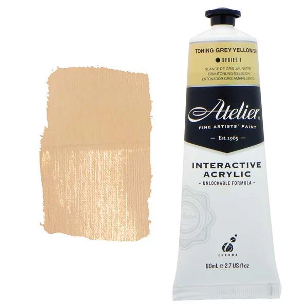 Atelier Interactive Artists Acrylic - Toning Grey Yellowish - 80ml Tube