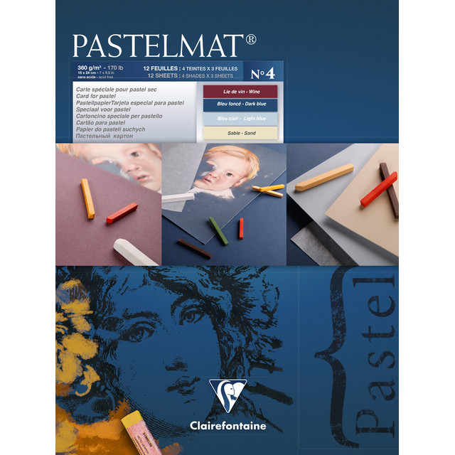 Clairefontaine - PASTELMAT Paper Pad - 360gsm - No.4 - 18x24cm Clairefontaine - PASTELMAT Paper Pad - 360gsm - No.4 - 18x24cm