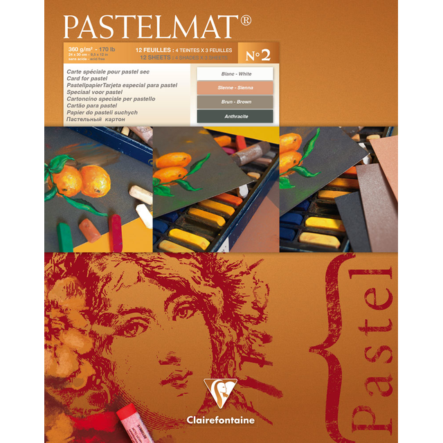 Clairefontaine - PASTELMAT Paper Pad - 360gsm - No.2 - 24x30cm Clairefontaine - PASTELMAT Paper Pad - 360gsm - No.2 - 24x30cm