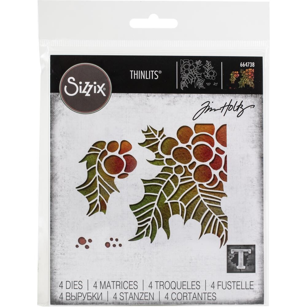 Sizzix Thinlits Dies By Tim Holtz - Holly pieces Sizzix Thinlits Dies By Tim Holtz - Holly pieces