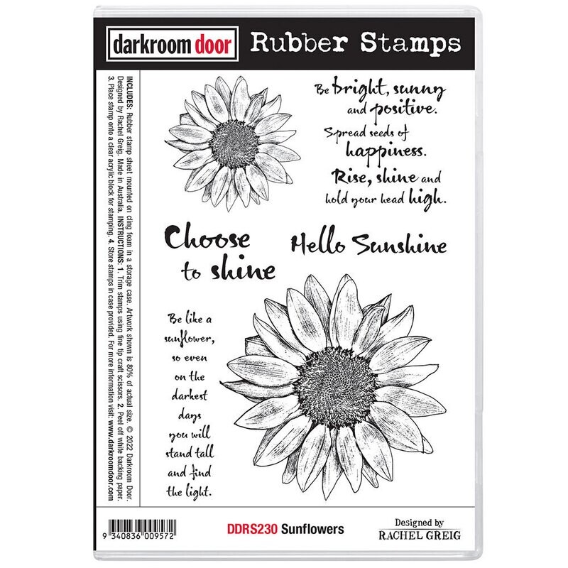 Darkroom Door - Rubber Stamp - Sunflowers