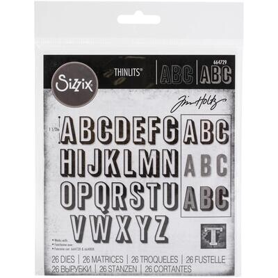 Sizzix - Tim Holtz - Thinlits - Alphanumeric - Shadow Upper