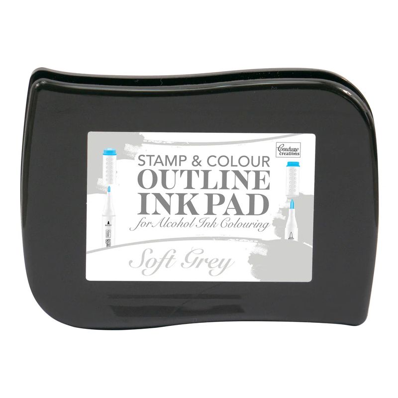 Couture Creations - Stamp and Colour - Outline Ink Pad - Soft Grey
