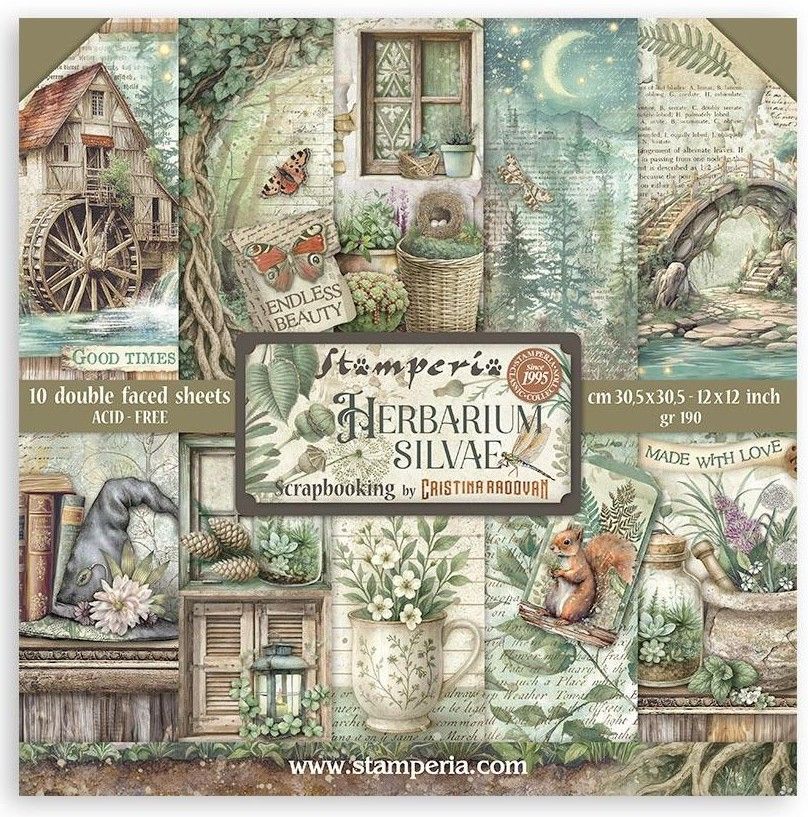 Stamperia - Herbarium Silvae - 12"x12" double-sided Paper Pad