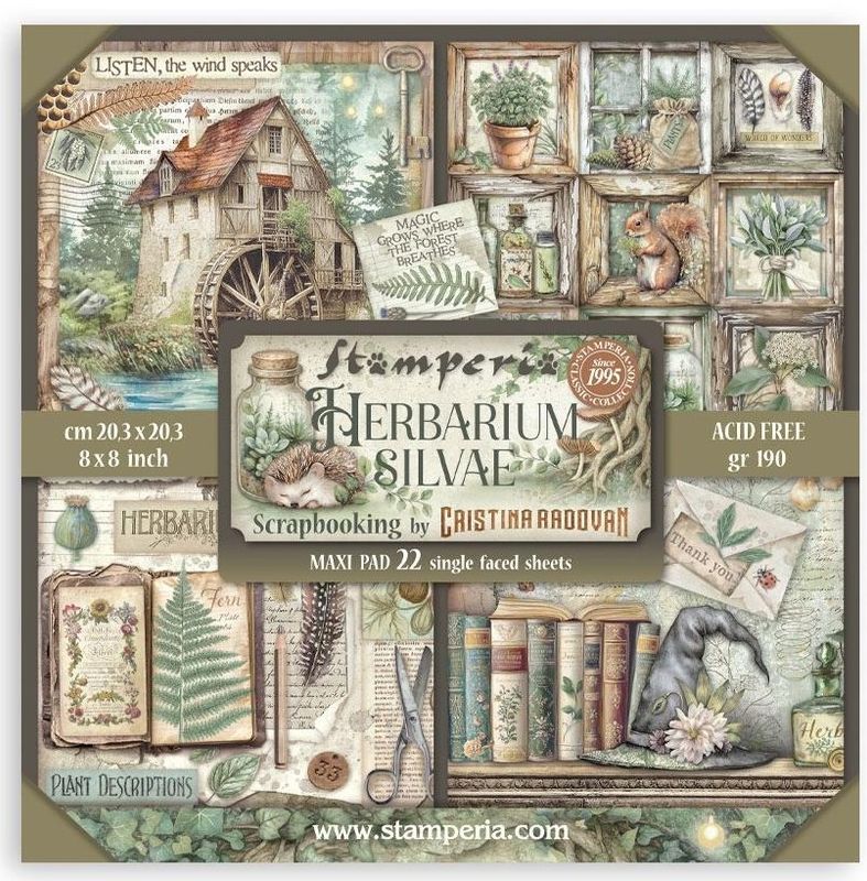 Stamperia - Herbarium Silvae - 8&quot;x8&quot; Single-sided Paper Pad