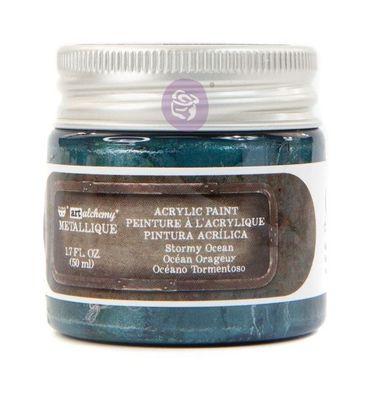Prima Marketing - Finnabair - Art Alchemy - Metallique Acrylic Paint - Stormy Ocean