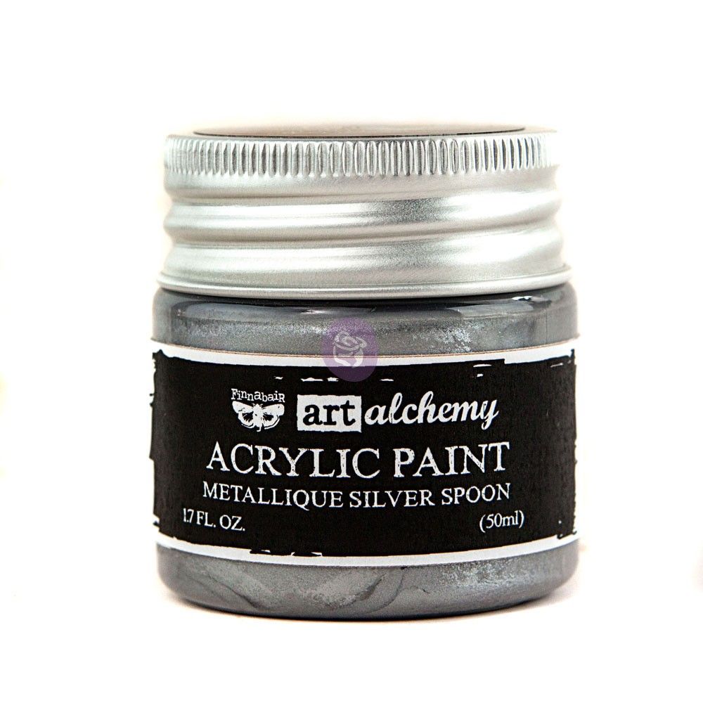 Prima Marketing - Finnabair - Art Alchemy - Metallique Acrylic Paint - Silver Spoon