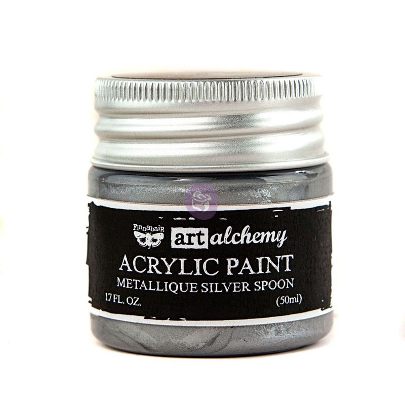 Prima Marketing - Finnabair - Art Alchemy - Metallique Acrylic Paint - Silver Spoon
