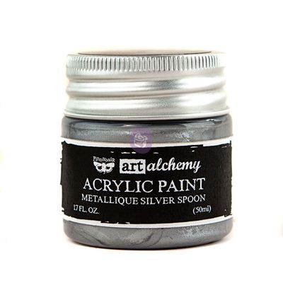 Prima Marketing - Finnabair - Art Alchemy - Metallique Acrylic Paint - Silver Spoon