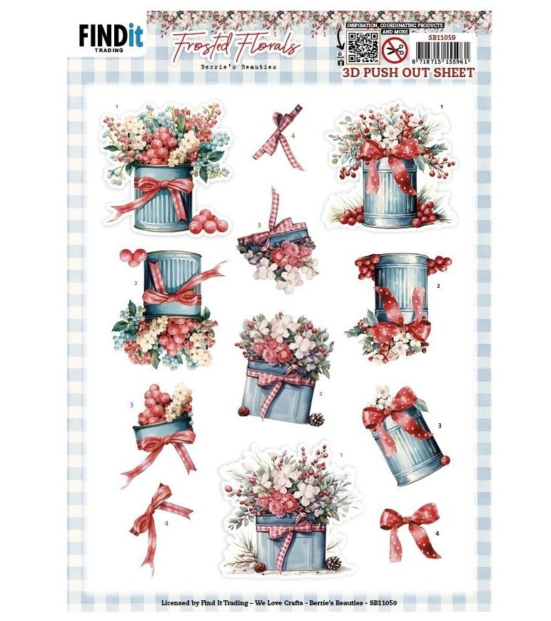 Find It Trading - 3D Paper Tole sheet - Frosted Florals - Tin