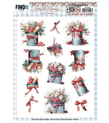 Find It Trading - 3D Paper Tole sheet - Frosted Florals - Tin