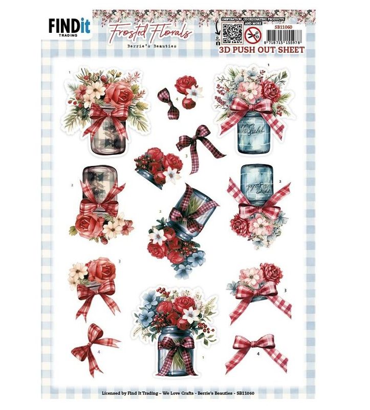 Find It Trading - 3D Paper Tole sheet - Frosted Florals - Tin