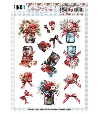 Find It Trading - 3D Paper Tole sheet - Frosted Florals - Tin