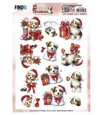 Find It Trading - 3D Paper Tole sheet - A Very Furry Christmas - Puppy
