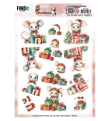 Find It Trading - 3D Paper Tole sheet - A Very Furry Christmas - Mouse