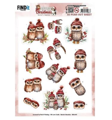 Find It Trading - 3D Paper Tole sheet - A Very Furry Christmas - Owl
