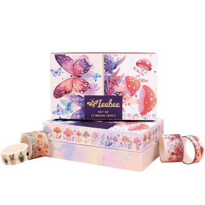 Ieebee Tapes - Washi tape Packs - Mushroom Butterfly - 13 Rolls