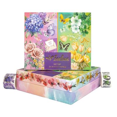 Ieebee Tapes - Washi tape Packs - Alphabet Garden - 24 Rolls