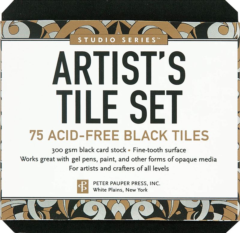 Peter Pauper Press - Studio Series - Artist's Tile Set - Black