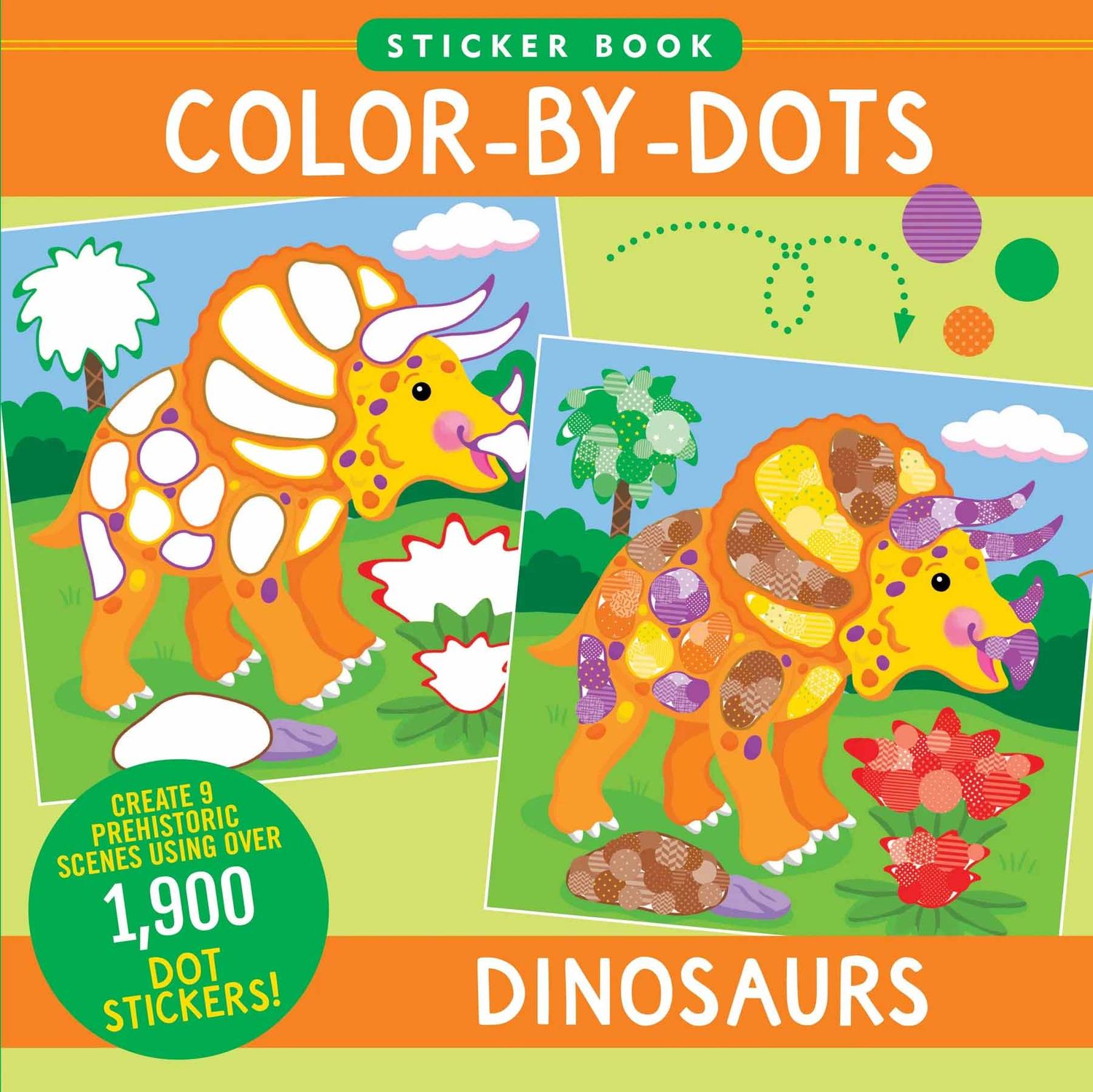Peter Pauper Press - Sticker Book - Colour By Dots - Dinosaurs