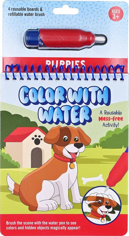 Peter Pauper Press - Colour With Water - Puppies