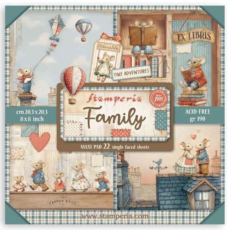 Stamperia - Family - 8"x8" Single-sided Paper Pad